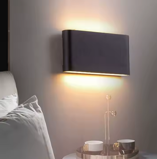 Aplique de pared rectangular a doble luz negro